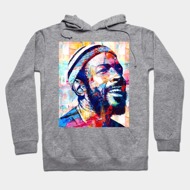 Marvin Gaye Abstract Paintings Hoodie by AnKa Art